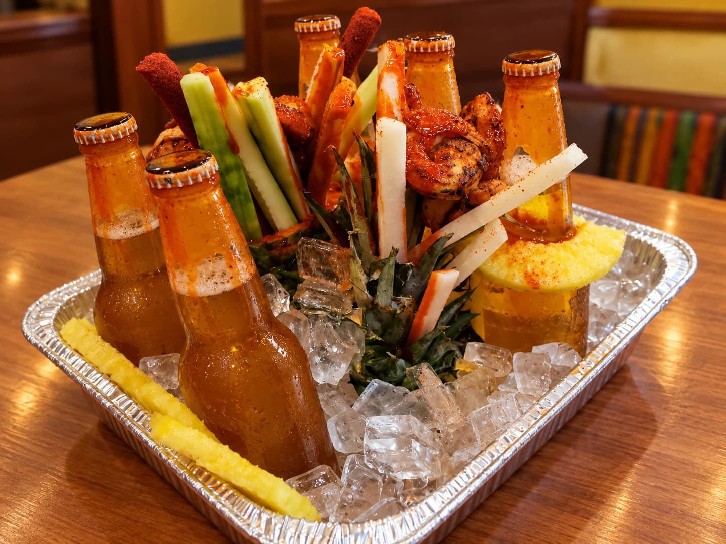 Beer bucket at La Poblanita